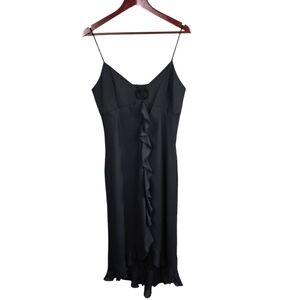 ALYN PAIGE Y2K 90's Ruffle Spaghetti Strap‎ Dress Black Women 13/14 Dark Romance